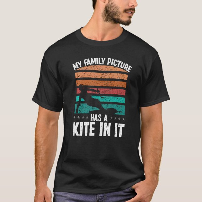 Kiteboarding Vintage Family Picture Kitesurfer Kit T-Shirt (Front)
