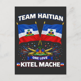 Kitel Mache Haiti One Love Flag Postcard