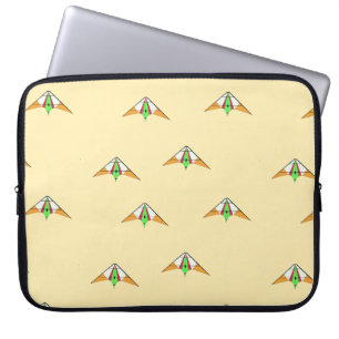 Kites on pale orange laptop sleeve