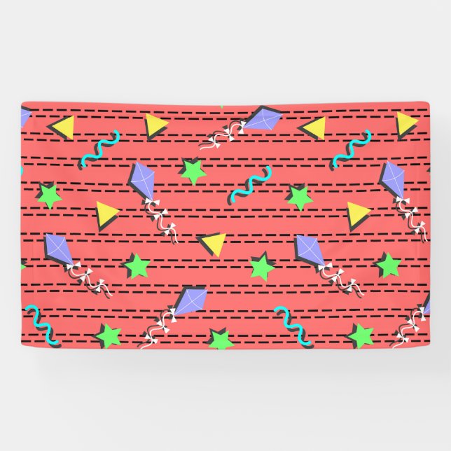 kites, stars, triangles and curvy lines banner (Horizontal)