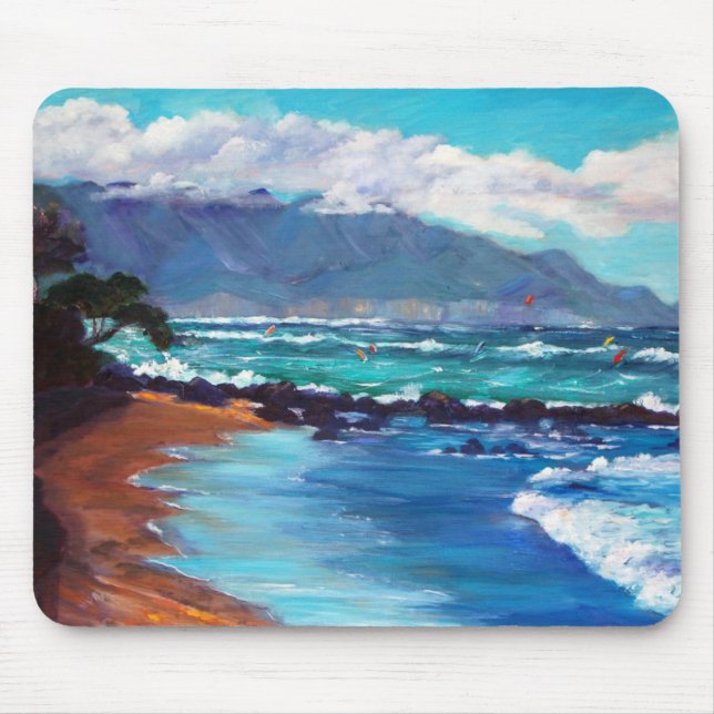 Kitesailing at "Sprecks", Maui Mouse Pad (Front)