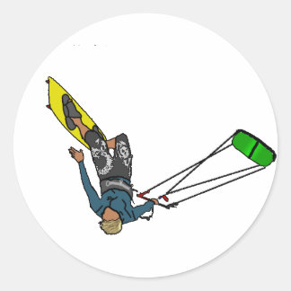kitesurfer classic round sticker