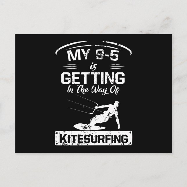 Kitesurfing 9-5 Week Profession Kiting Surfing Postcard (Front)