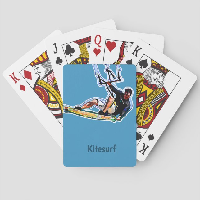 Kitesurfing athlete playing cards (Back)