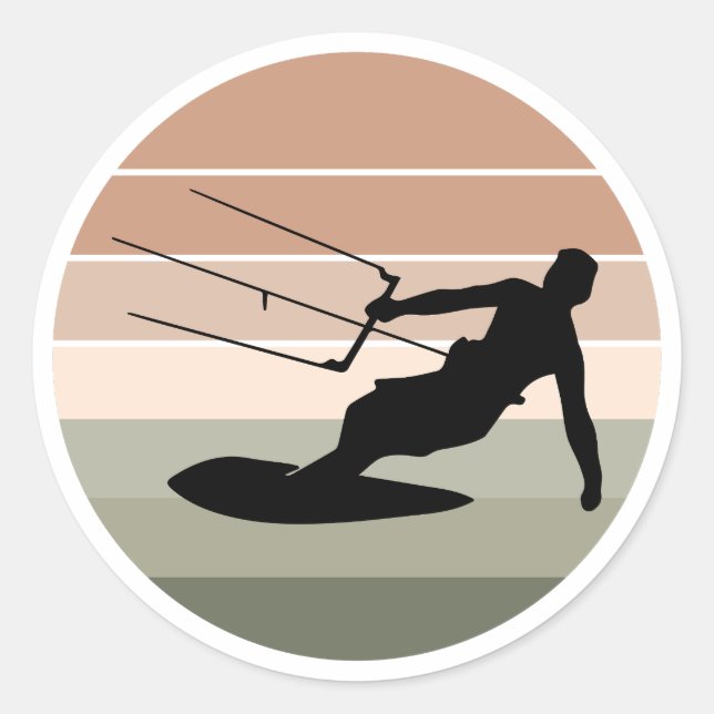 Kitesurfing Kitesurf Kiteboarding Water Sports Classic Round Sticker (Front)