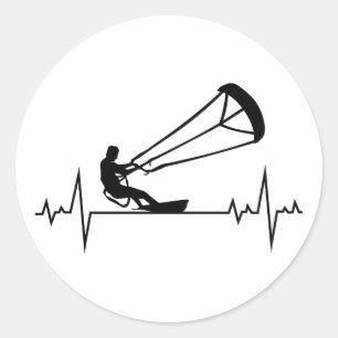 Kitesurfing Kitesurf Kiteboarding Water Sports Classic Round Sticker