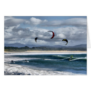 Kitesurfing on beach