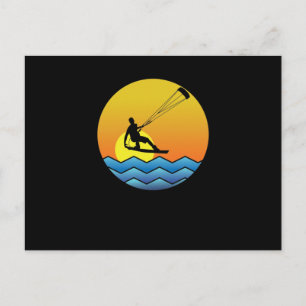 Kitesurfing Sonnenuntergang Postcard