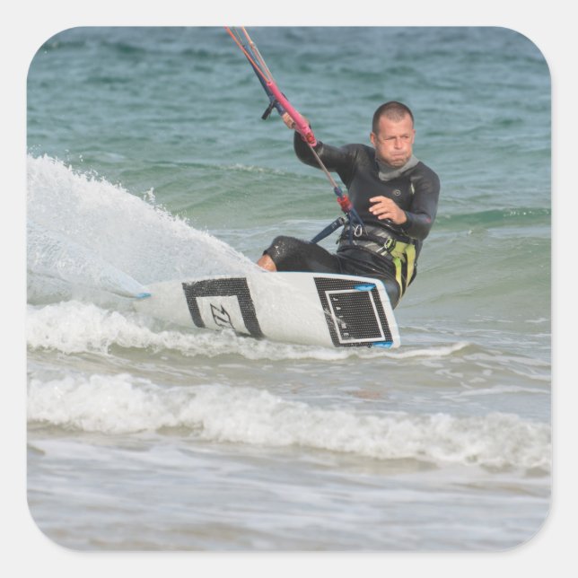 Kitesurfing Square Sticker (Front)