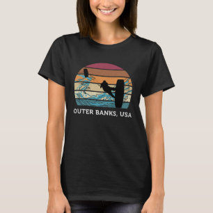 Kitesurfing Vintage Sunset Beach Surfing Outer Ban T-Shirt