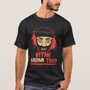 Kitne Aadmi Teh Desi Bollywood Sarcastic Hindi Pu T-Shirt