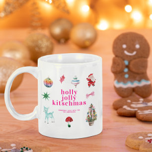 Kitsch Christmas   Retro Holly Jolly Holiday Coffee Mug