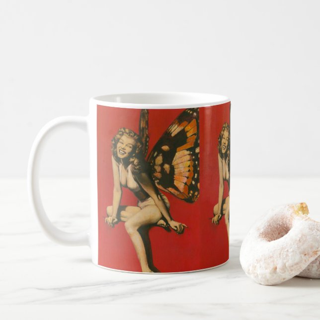 Kitsch Vintage Fairy Mug (With Donut)