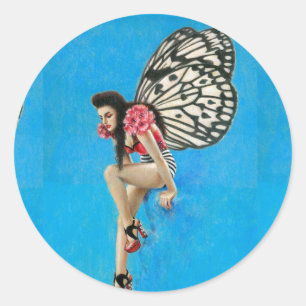 Kitsch Vintage Rockabilly Fairy Sticker