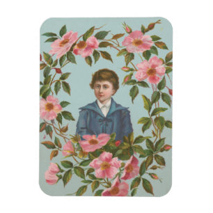 Kitschy Antique German Valentine's Card, 1884 Magnet