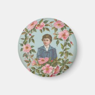 Kitschy Antique German Valentine's Card, 1884 Magnet