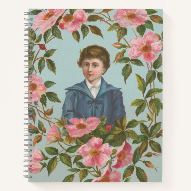 Kitschy Antique German Valentine's Card, 1884 Notebook (Front)