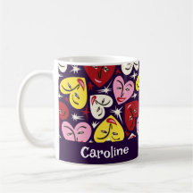 Kitschy Kitchen Retro 1950's Hearts Custom Name 