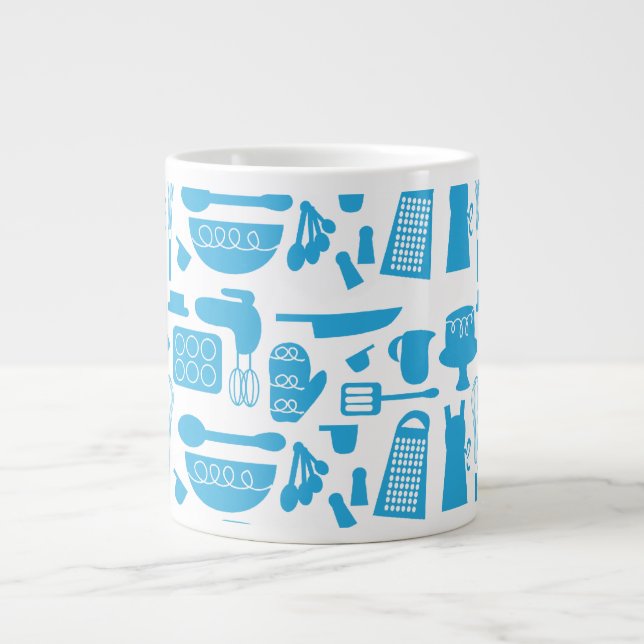 Kitschy Kitchenware Pattern Large Coffee Mug (Front)