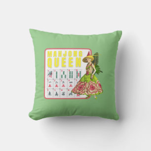 Kitschy Mahjong Queen Cushion