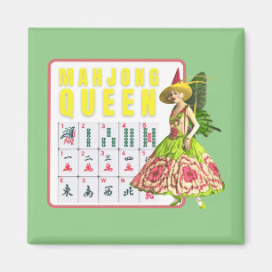 Kitschy Mahjong Queen   Magnet