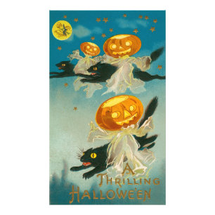 Kitschy Quirky Vintage Halloween Postcard, 1910 Photo Print