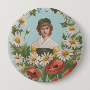 Kitschy Retro German Valentine's Card 10 Cm Round Badge