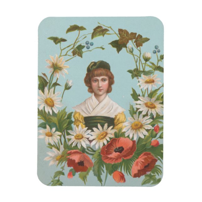 Kitschy Retro German Valentine's Card, 1884 Magnet (Vertical)