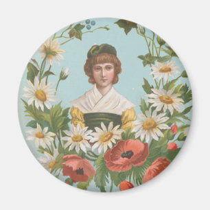 Kitschy Retro German Valentine's Card Magnet