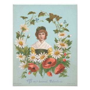 Kitschy Retro German Valentine's Card Photo Print