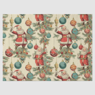 Kitschy Santa and Ornaments  Tissue Paper