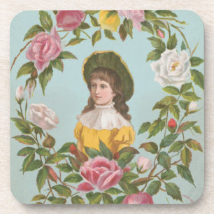 Kitschy Vintage German Valentine's Card Coaster