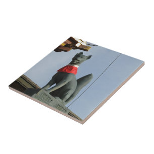 Kitsune キツネ (Fox) with Jewel in Mouth Ceramic Tile