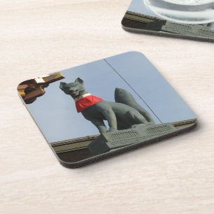 Kitsune キツネ (Fox) with Jewel in Mouth Coaster