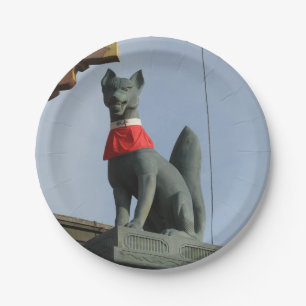 Kitsune キツネ (Fox) with Jewel in Mouth Paper Plate
