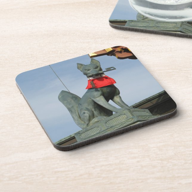 Kitsune キツネ (Fox) with Key in Mouth Coaster (Left Side)