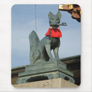 Kitsune キツネ (Fox) with Key in Mouth Mouse Pad