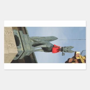 Kitsune キツネ (Fox) with Key in Mouth Rectangular Sticker