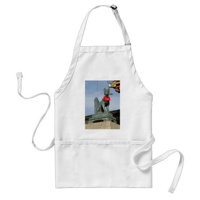 Kitsune キツネ (Fox) with Key in Mouth Standard Apron (Front)