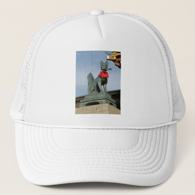 Kitsune キツネ (Fox) with Key in Mouth Trucker Hat (Front)