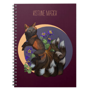 Kitsune and Columbine Flowers Notebook