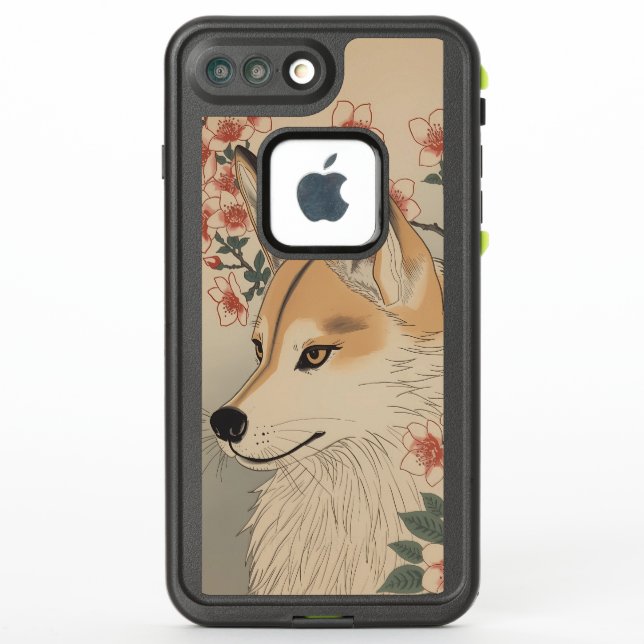 Kitsune & cherry blossom LifeProof iPhone case (Back)