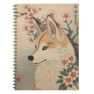 Kitsune & cherry blossom notebook