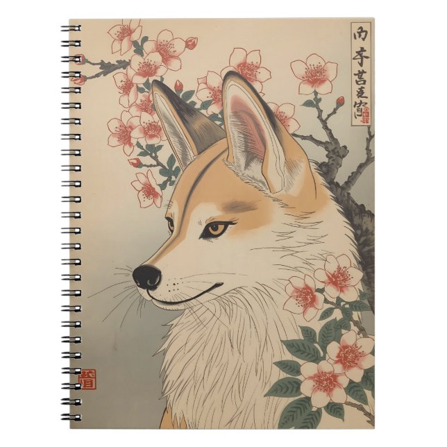 Kitsune & cherry blossom notebook (Front)