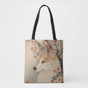 Kitsune & cherry blossom tote bag