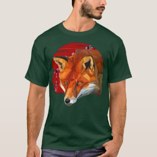 Kitsune Fo Polygon Cherry Blossom Japanese T-Shirt