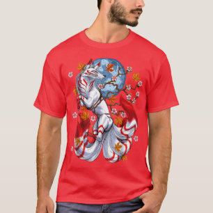 Kitsune Fos Japanese Nine Tailed Fos Cherrys Bloss T-Shirt