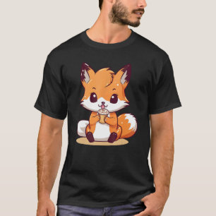 Kitsune Fox and Cupcake Cute Design 1 T-Shirt