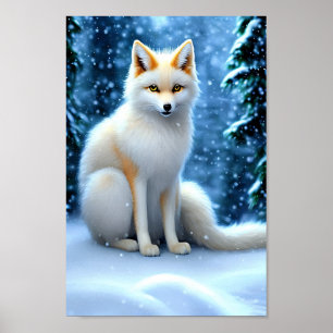 kitsune fox beautiful art poster