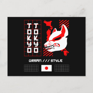 Kitsune Fox Tokyo City Postcard